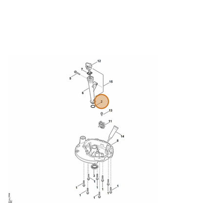 STIHL part 0002-992-5506 — IPL diagram snippet (6x zoom, amber highlight)