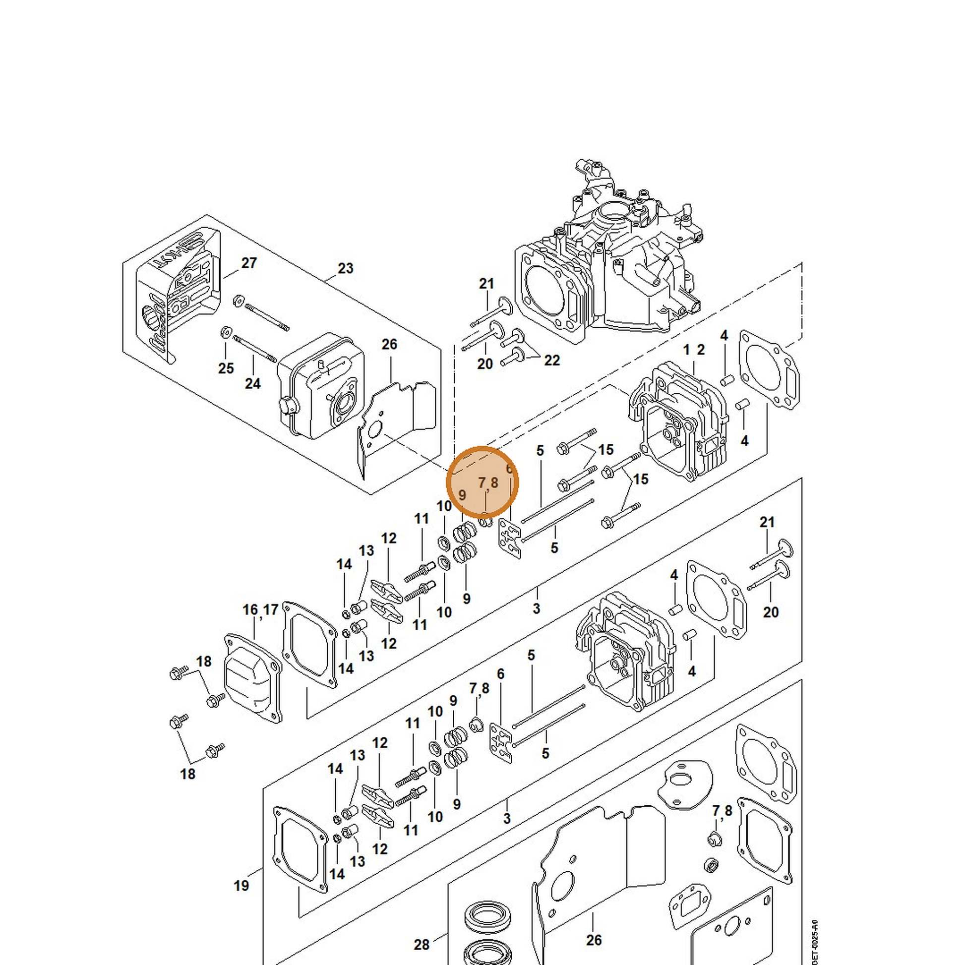 STIHL part 0002-992-5509 — IPL diagram snippet (6x zoom, amber highlight)
