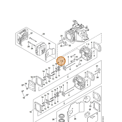 STIHL part 0002-992-5509 — IPL diagram snippet (6x zoom, amber highlight)