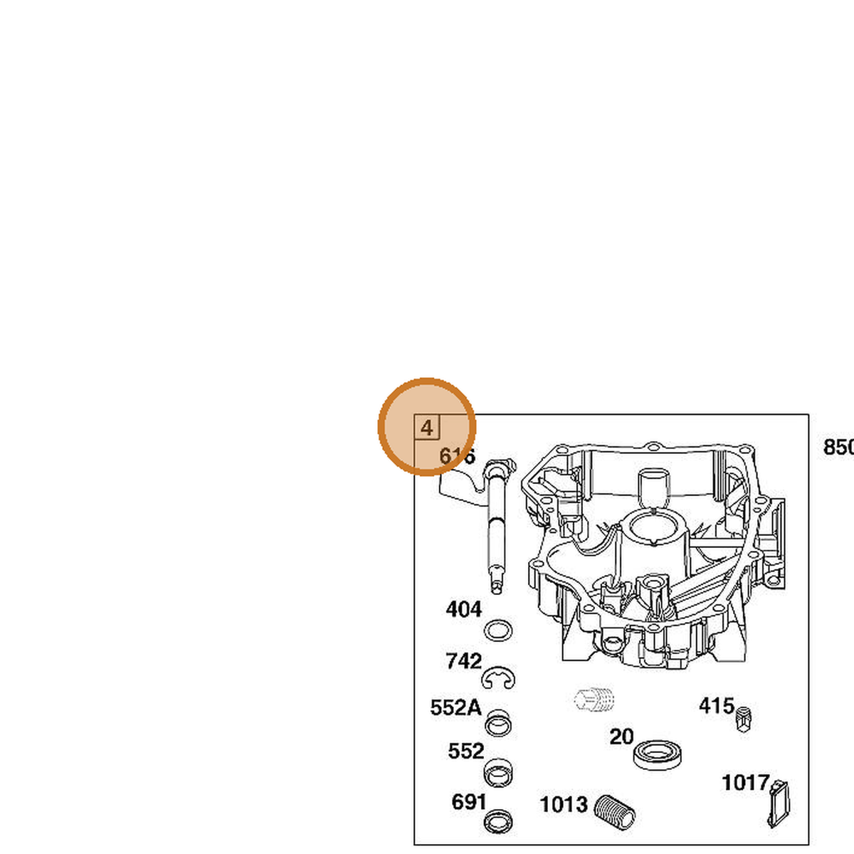 STIHL part 0003-000-4162 — IPL diagram snippet (6x zoom, amber highlight)