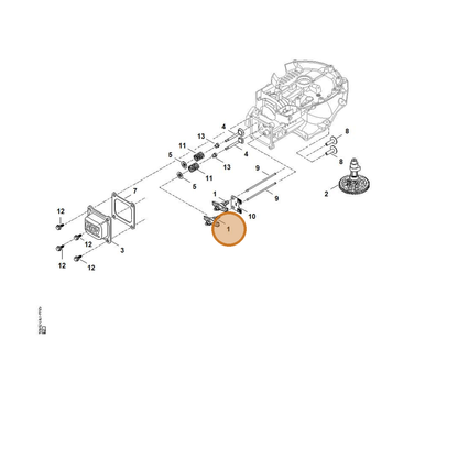 STIHL part 0004-007-1001 — IPL diagram snippet (6x zoom, amber highlight)