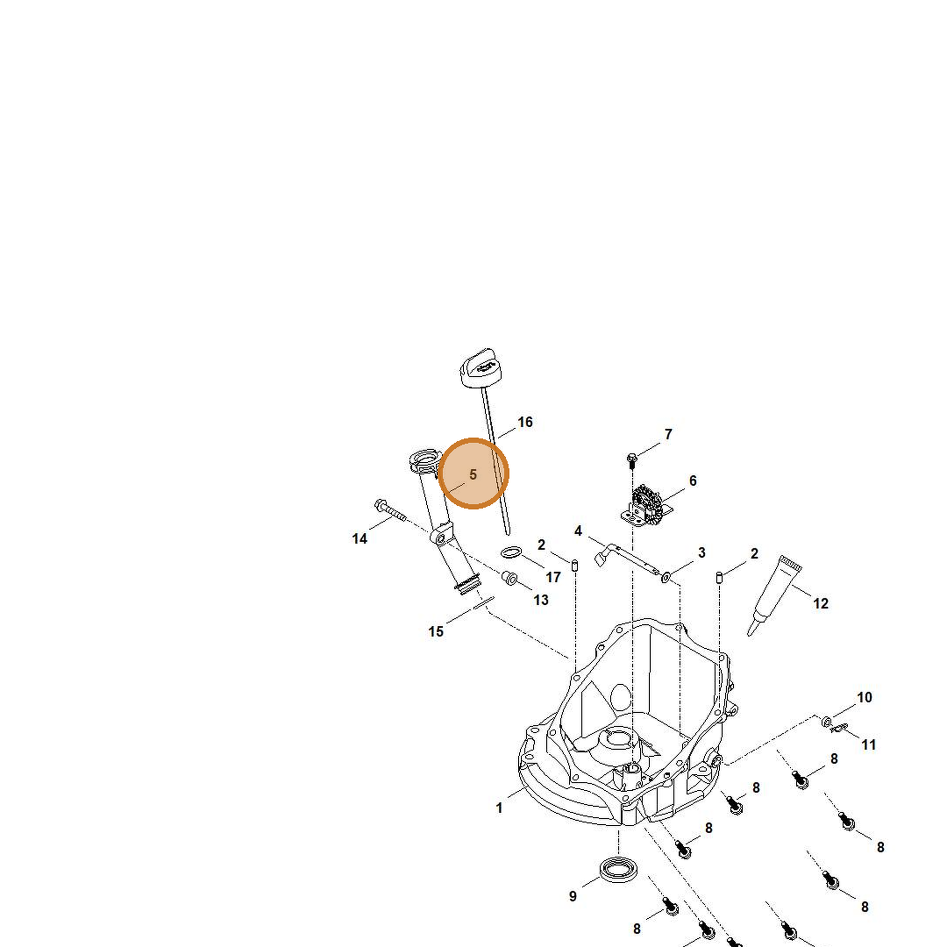 STIHL part 0004-020-4505 — IPL diagram snippet (6x zoom, amber highlight)
