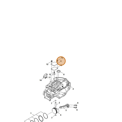 STIHL part 0004-021-1005 — IPL diagram snippet (6x zoom, amber highlight)