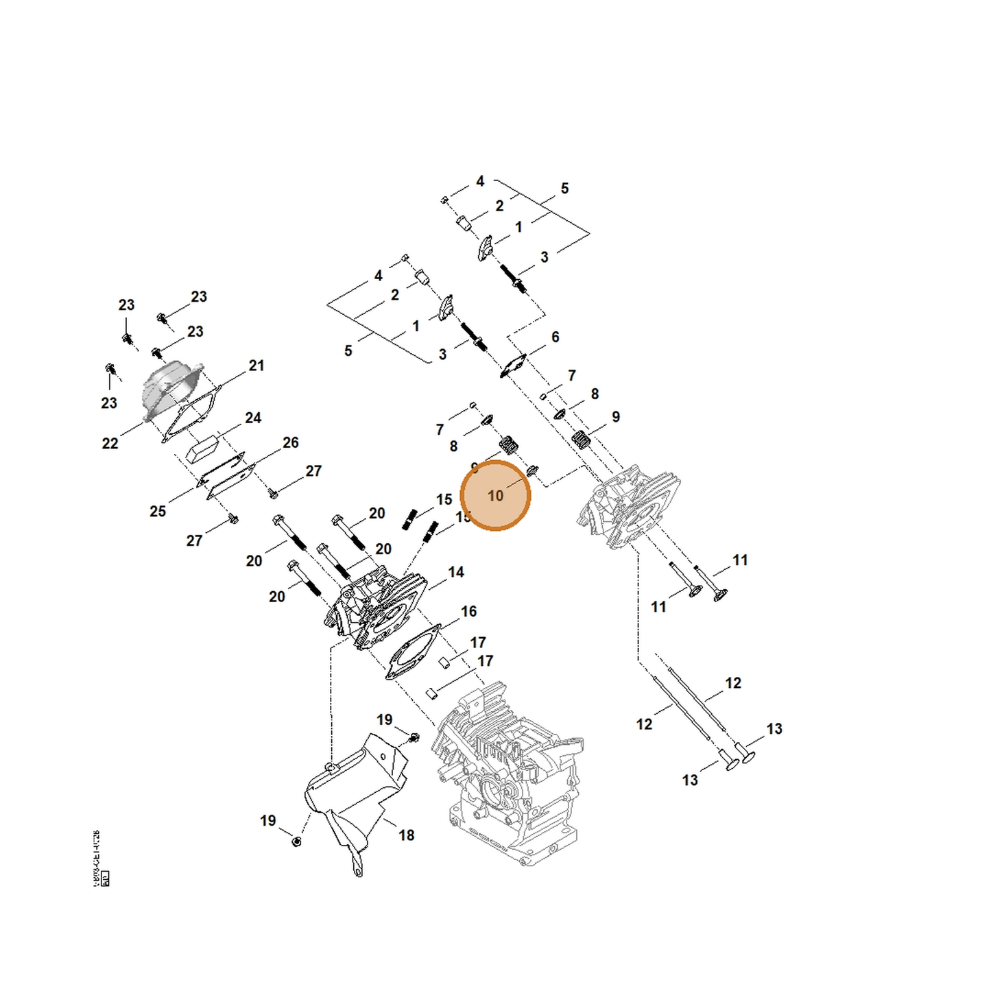 STIHL part 0004-029-0511 — IPL diagram snippet (6x zoom, amber highlight)