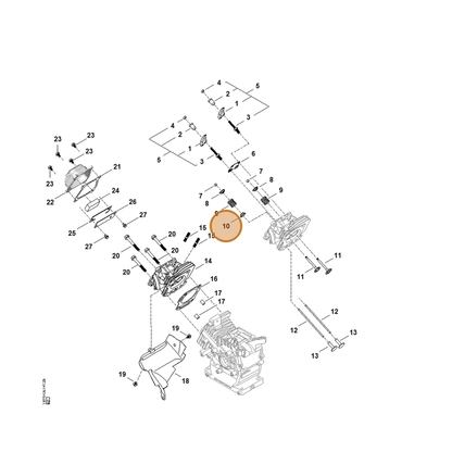 STIHL part 0004-029-0511 — IPL diagram snippet (6x zoom, amber highlight)