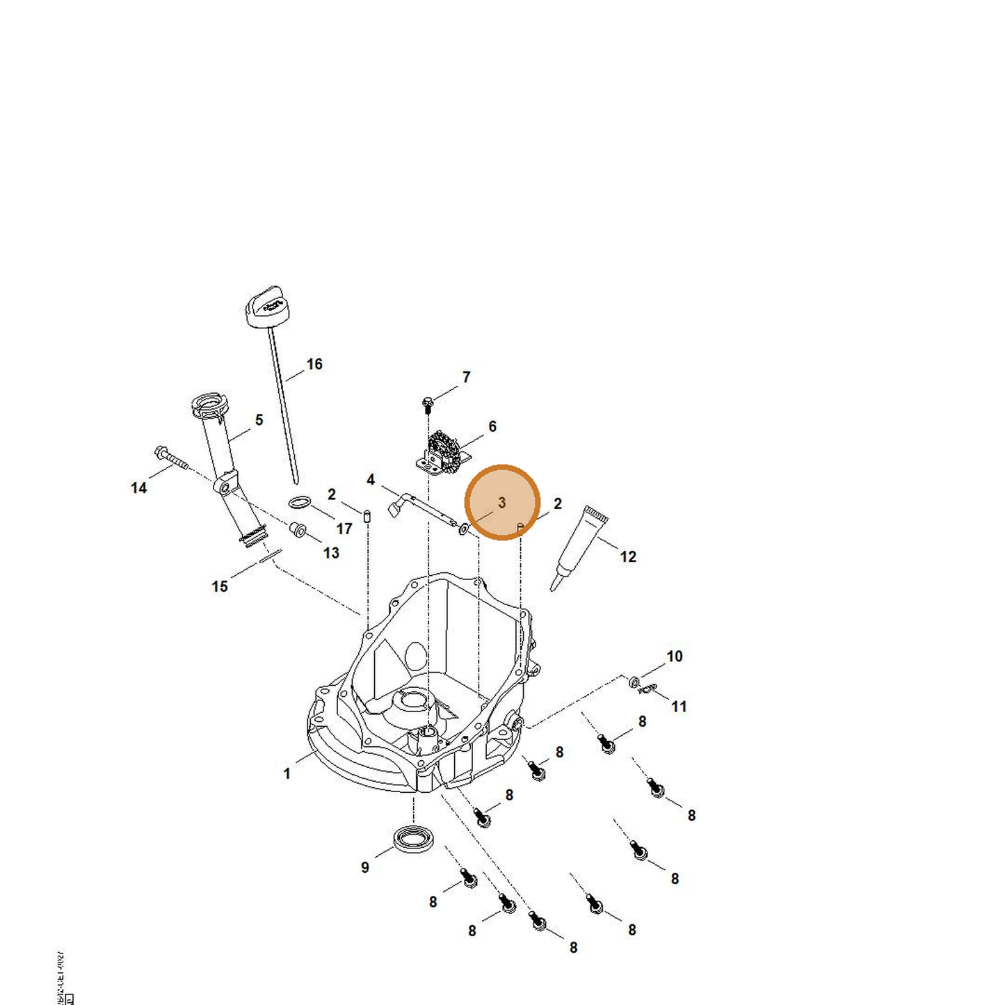 STIHL part 0004-036-0300 — IPL diagram snippet (6x zoom, amber highlight)