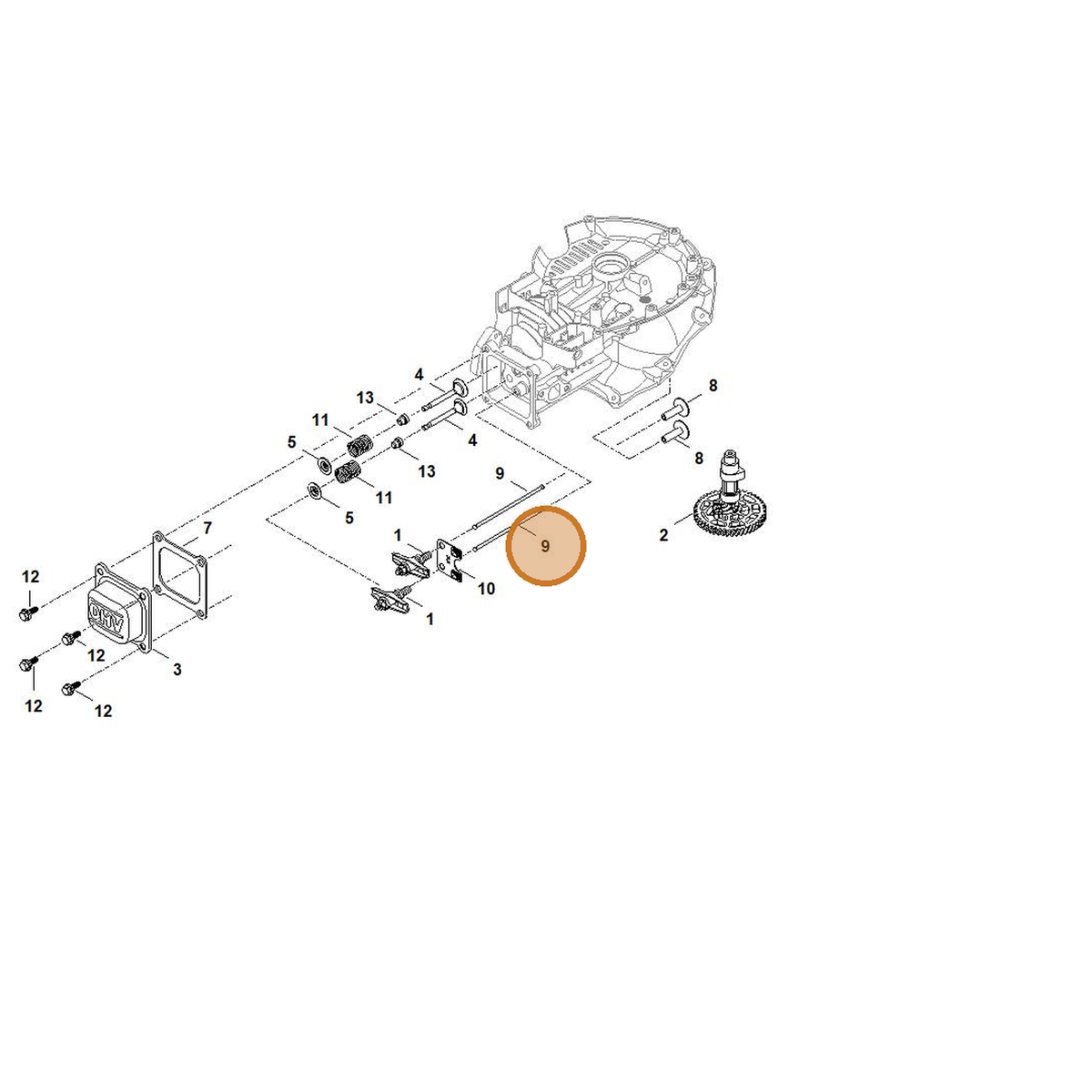 STIHL part 0004-038-0105 — IPL diagram snippet (6x zoom, amber highlight)