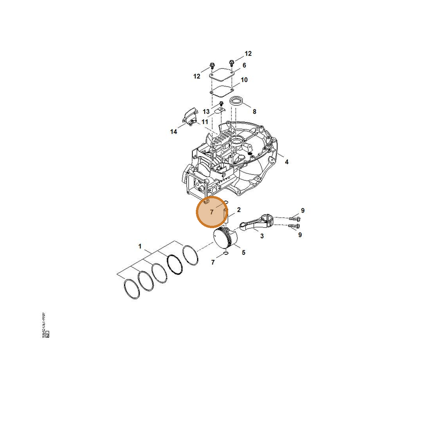 STIHL part 0004-038-0600 — IPL diagram snippet (6x zoom, amber highlight)