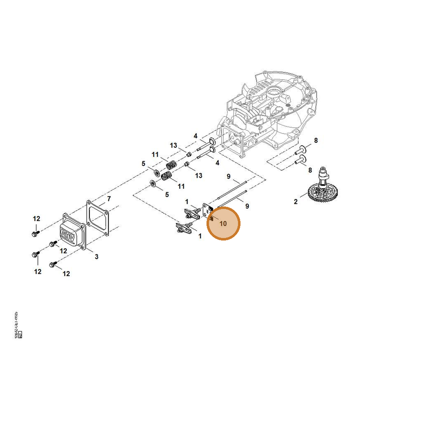 STIHL part 0004-038-2800 — IPL diagram snippet (6x zoom, amber highlight)