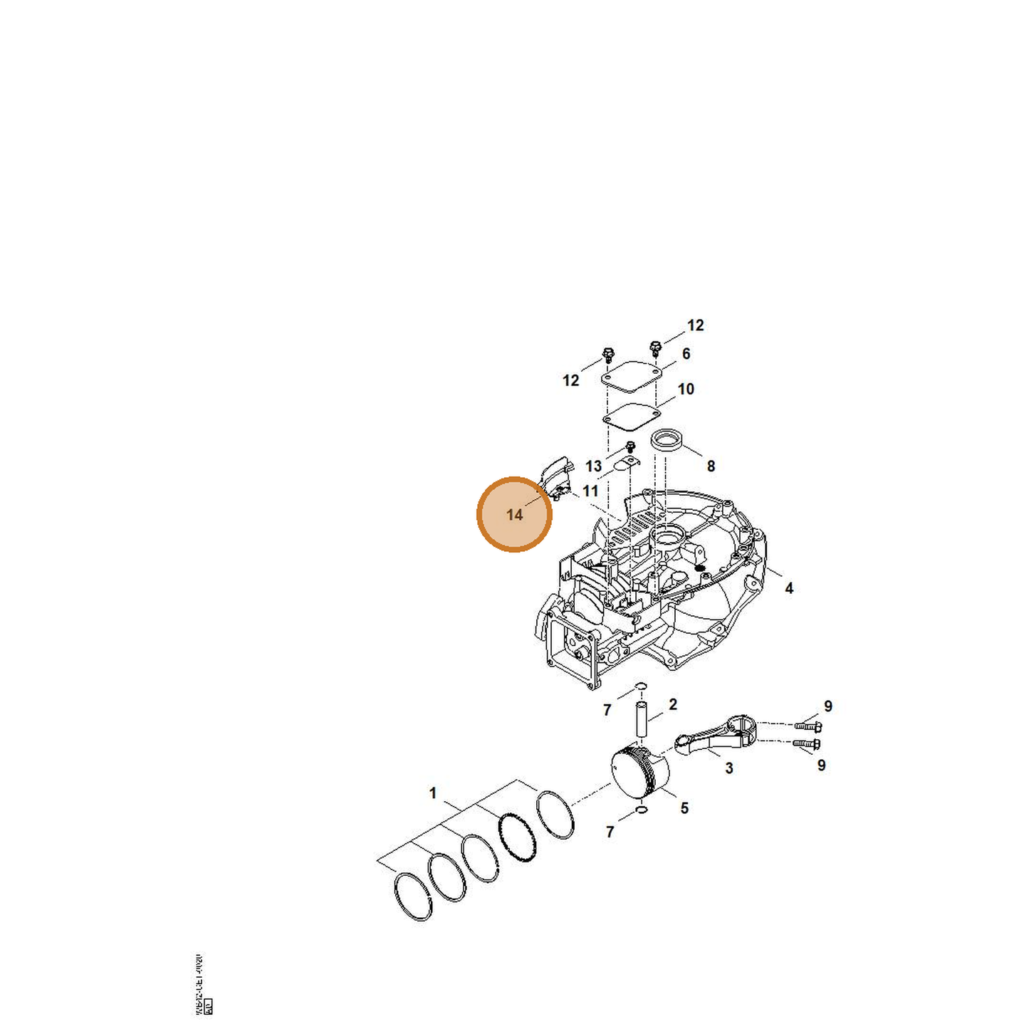 STIHL part 0004-082-0410 — IPL diagram snippet (6x zoom, amber highlight)