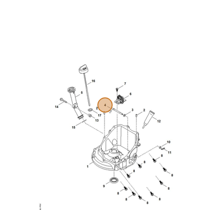 STIHL part 0004-104-0605 — IPL diagram snippet (6x zoom, amber highlight)