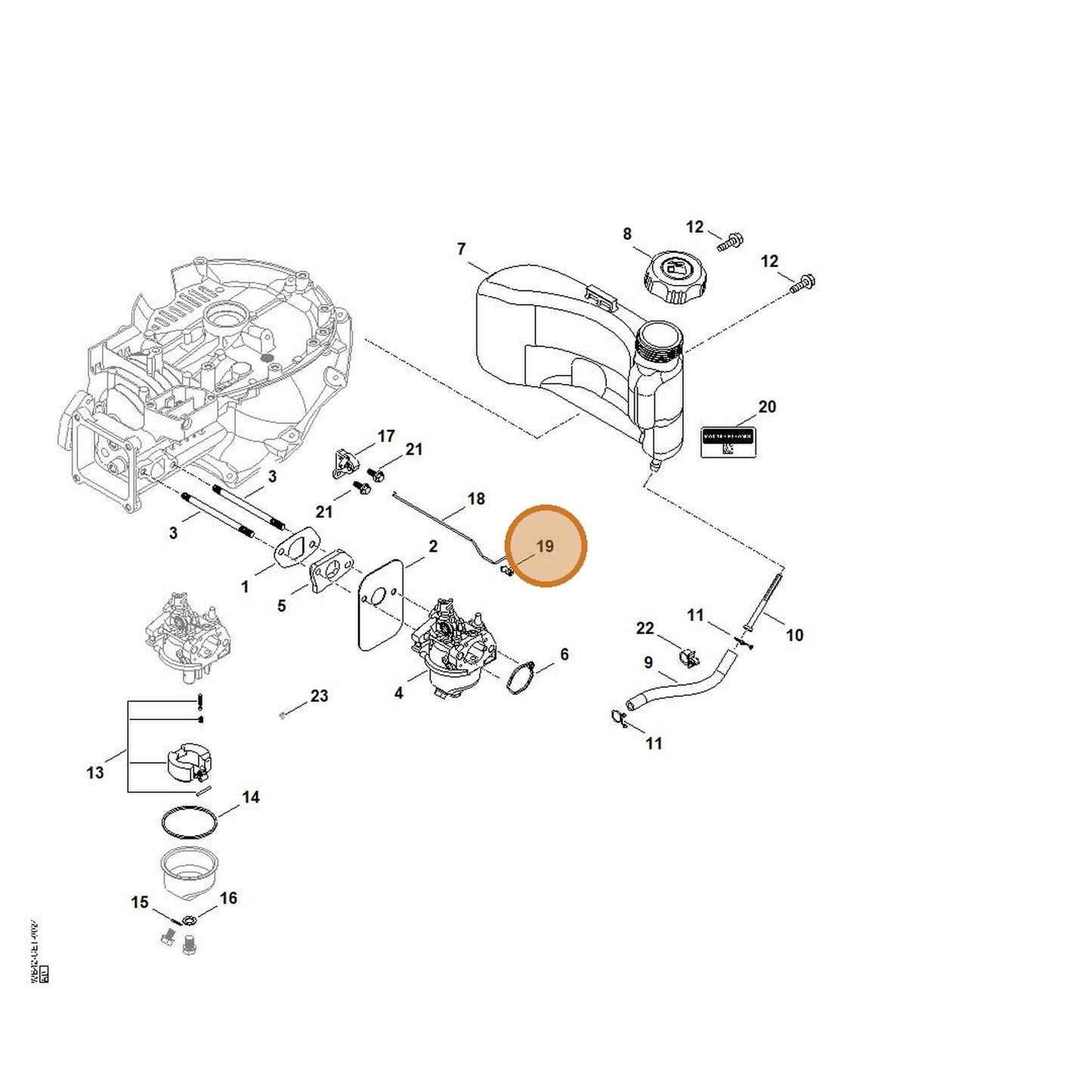 STIHL part 0004-182-2101 — IPL diagram snippet (6x zoom, amber highlight)