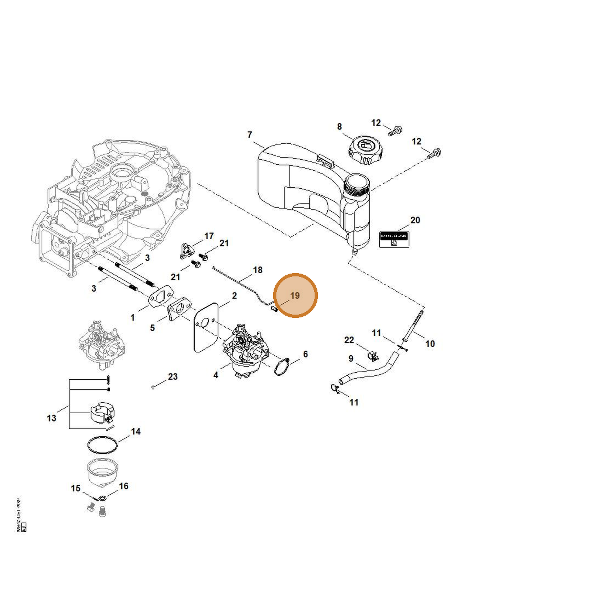 STIHL part 0004-182-2101 — IPL diagram snippet (6x zoom, amber highlight)