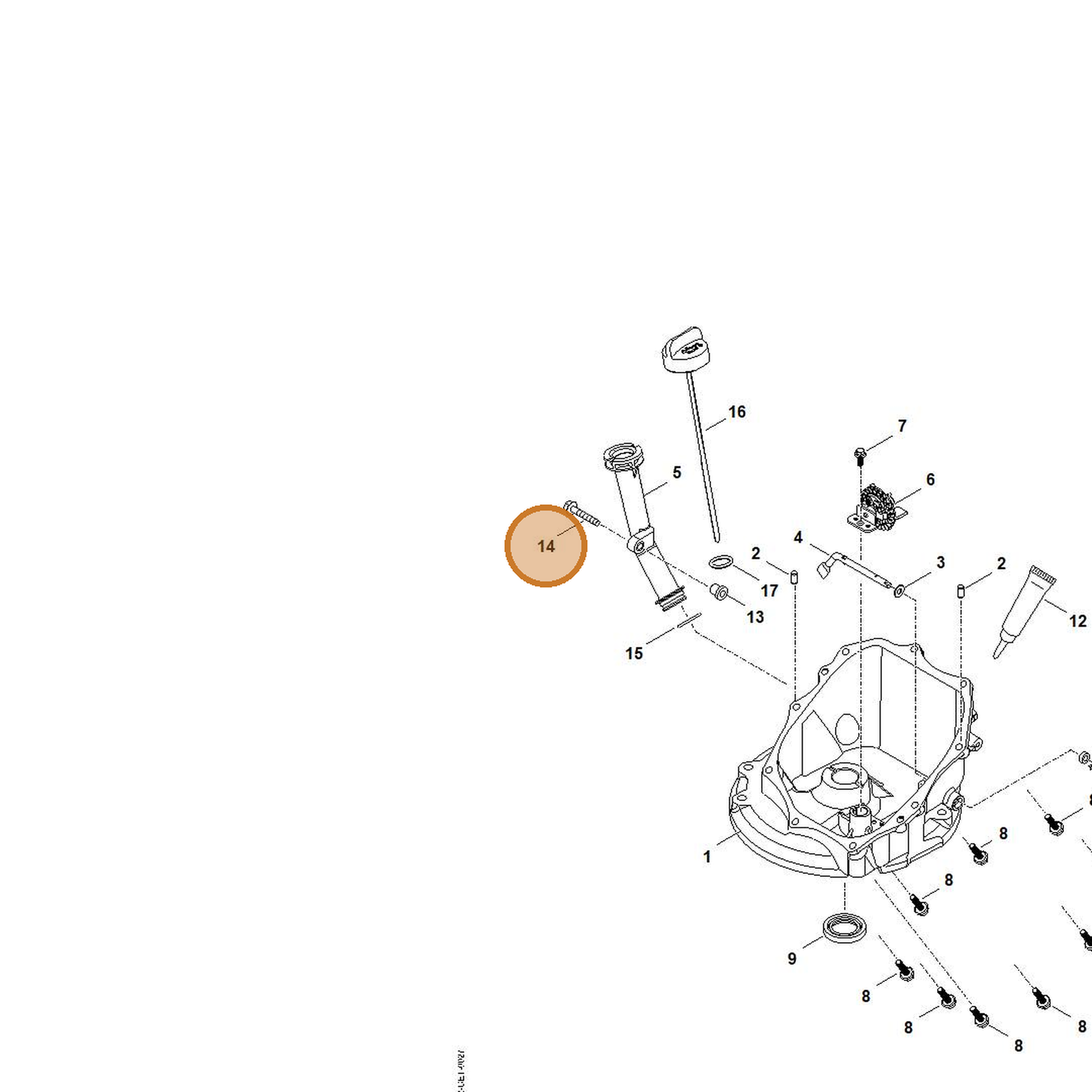 STIHL part 0004-951-0837 — IPL diagram snippet (6x zoom, amber highlight)