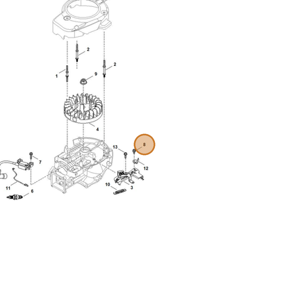 STIHL part 0004-951-9712 — IPL diagram snippet (6x zoom, amber highlight)