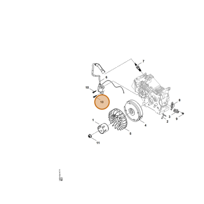 STIHL part 0004-951-9714 — IPL diagram snippet (6x zoom, amber highlight)
