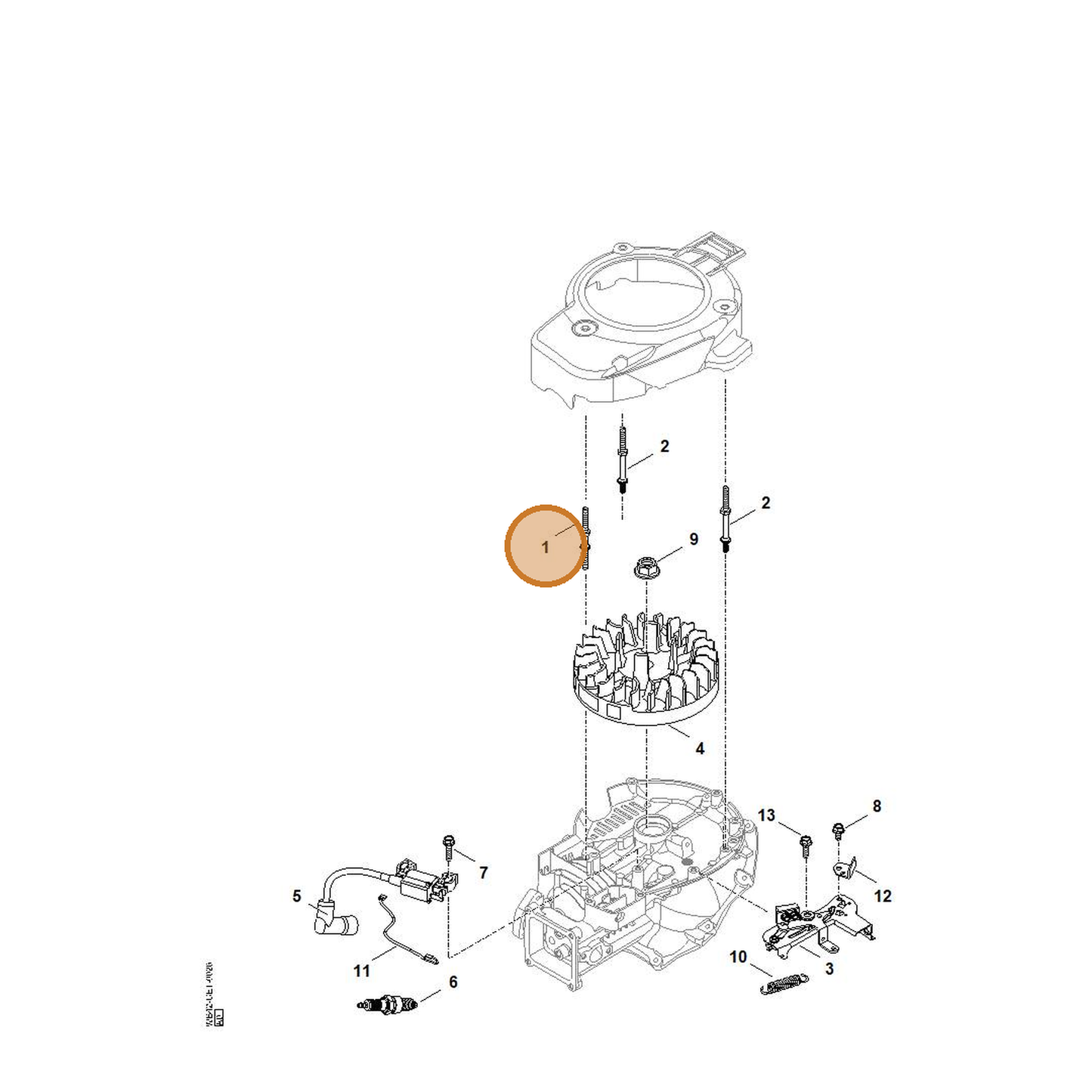 STIHL part 0004-951-9736 — IPL diagram snippet (6x zoom, amber highlight)