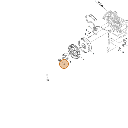 STIHL part 0004-955-0900 — IPL diagram snippet (6x zoom, amber highlight)