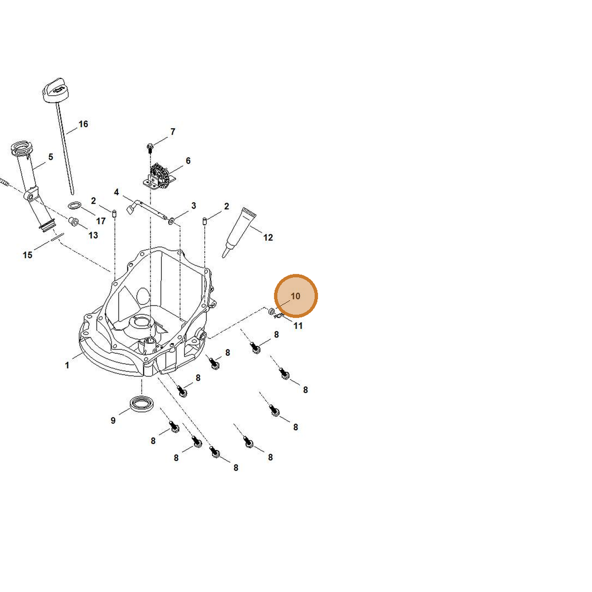 STIHL part 0004-992-5502 — IPL diagram snippet (6x zoom, amber highlight)