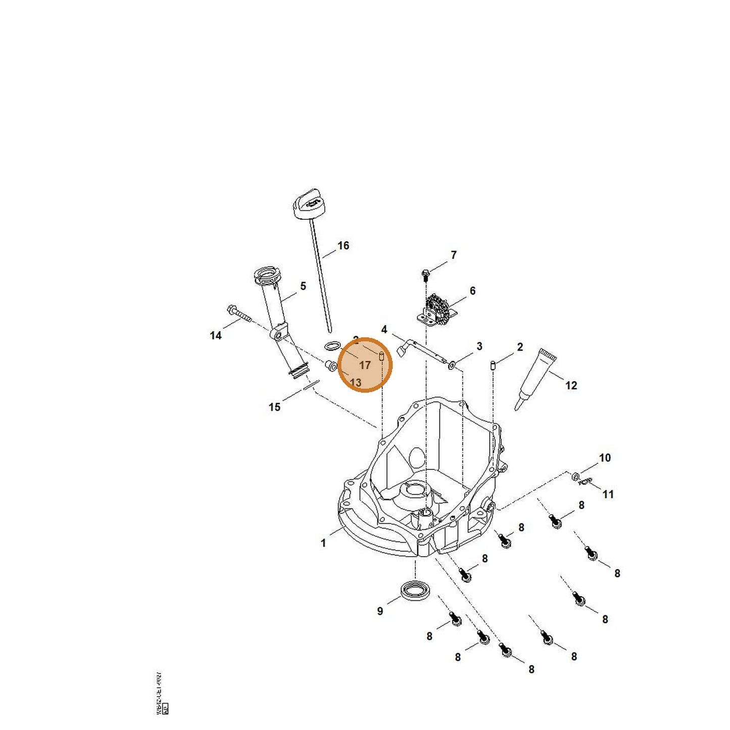 STIHL part 0004-992-5515 — IPL diagram snippet (6x zoom, amber highlight)