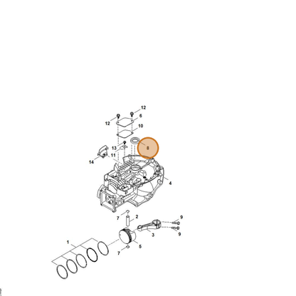 STIHL part 0004-992-5516 — IPL diagram snippet (6x zoom, amber highlight)