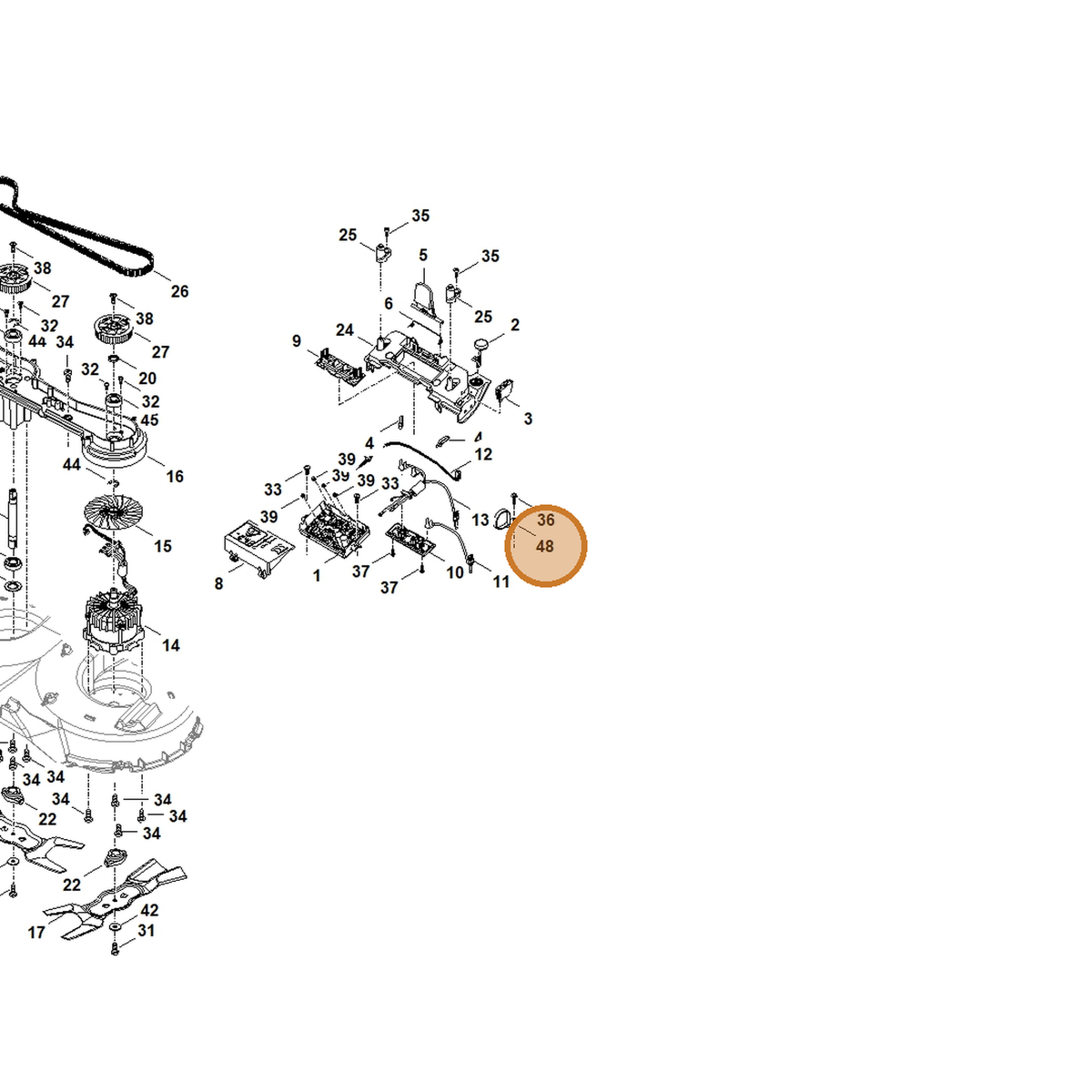 STIHL part 0751-010-7370 — IPL diagram snippet (6x zoom, amber highlight)