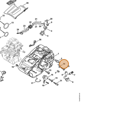 STIHL part 0751-030-8530 — IPL diagram snippet (6x zoom, amber highlight)