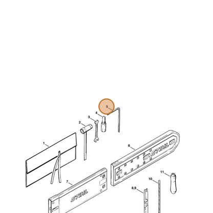 STIHL part 0811-270-1100 — IPL diagram snippet (6x zoom, amber highlight)