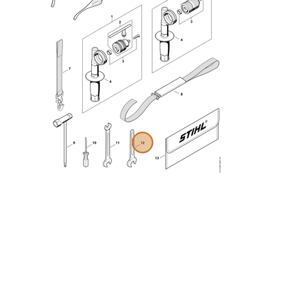 STIHL part 0812-032-1023 — IPL diagram snippet (6x zoom, amber highlight)