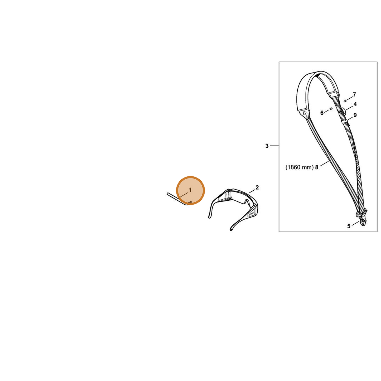 STIHL part 0812-370-1004 — IPL diagram snippet (6x zoom, amber highlight)