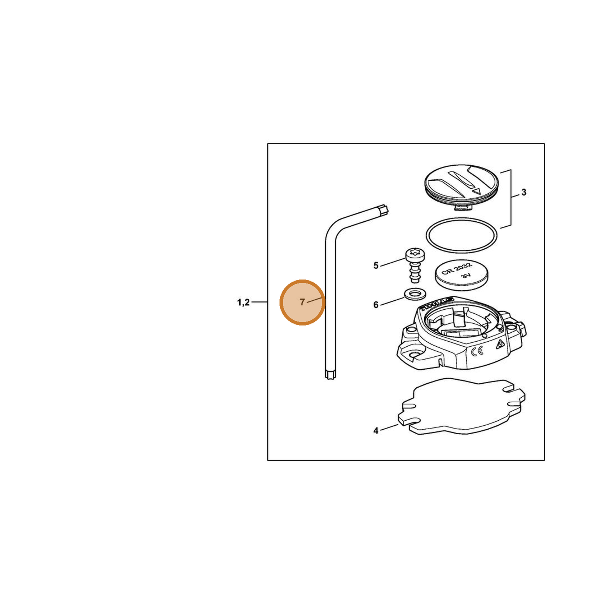 STIHL part 0812-370-1006 — IPL diagram snippet (6x zoom, amber highlight)