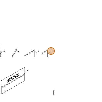 STIHL part 0812-370-1143 — IPL diagram snippet (6x zoom, amber highlight)