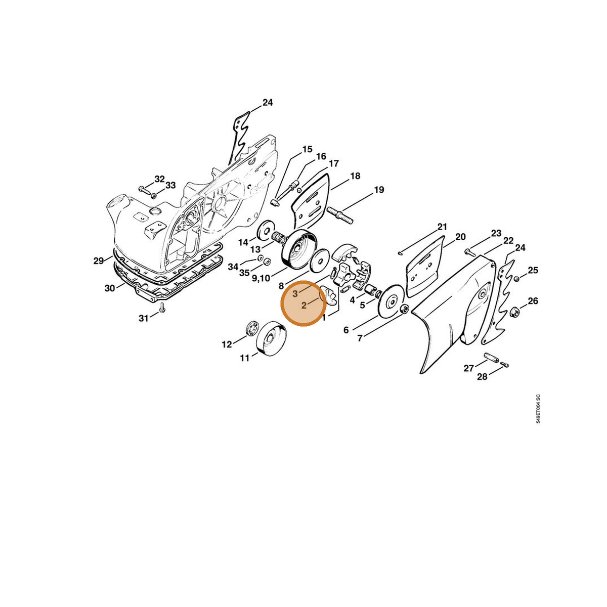 STIHL part 1106-007-1006 — IPL diagram snippet (6x zoom, amber highlight)