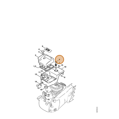 STIHL part 1106-020-9500 — IPL diagram snippet (6x zoom, amber highlight)