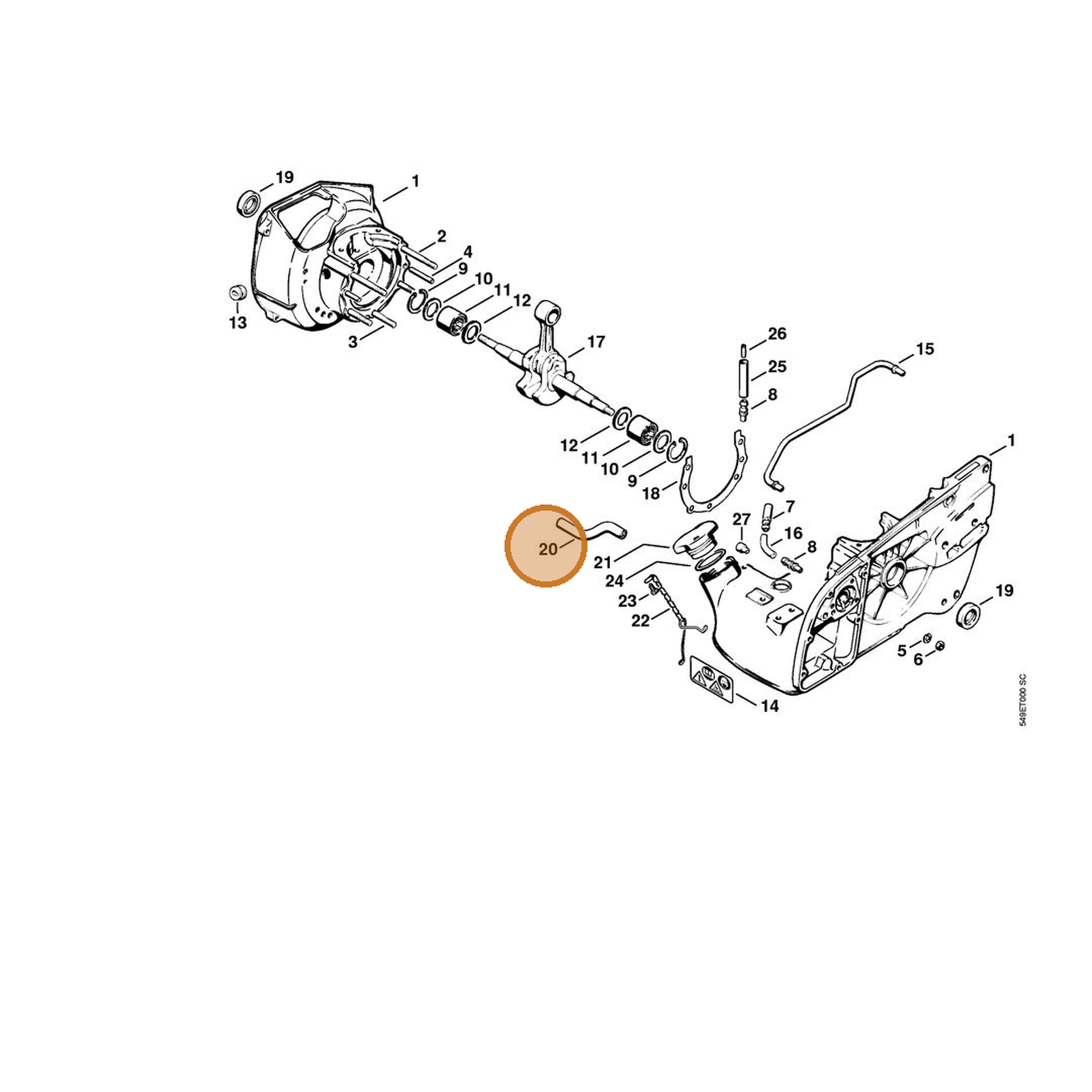STIHL part 1106-029-8901 — IPL diagram snippet (6x zoom, amber highlight)