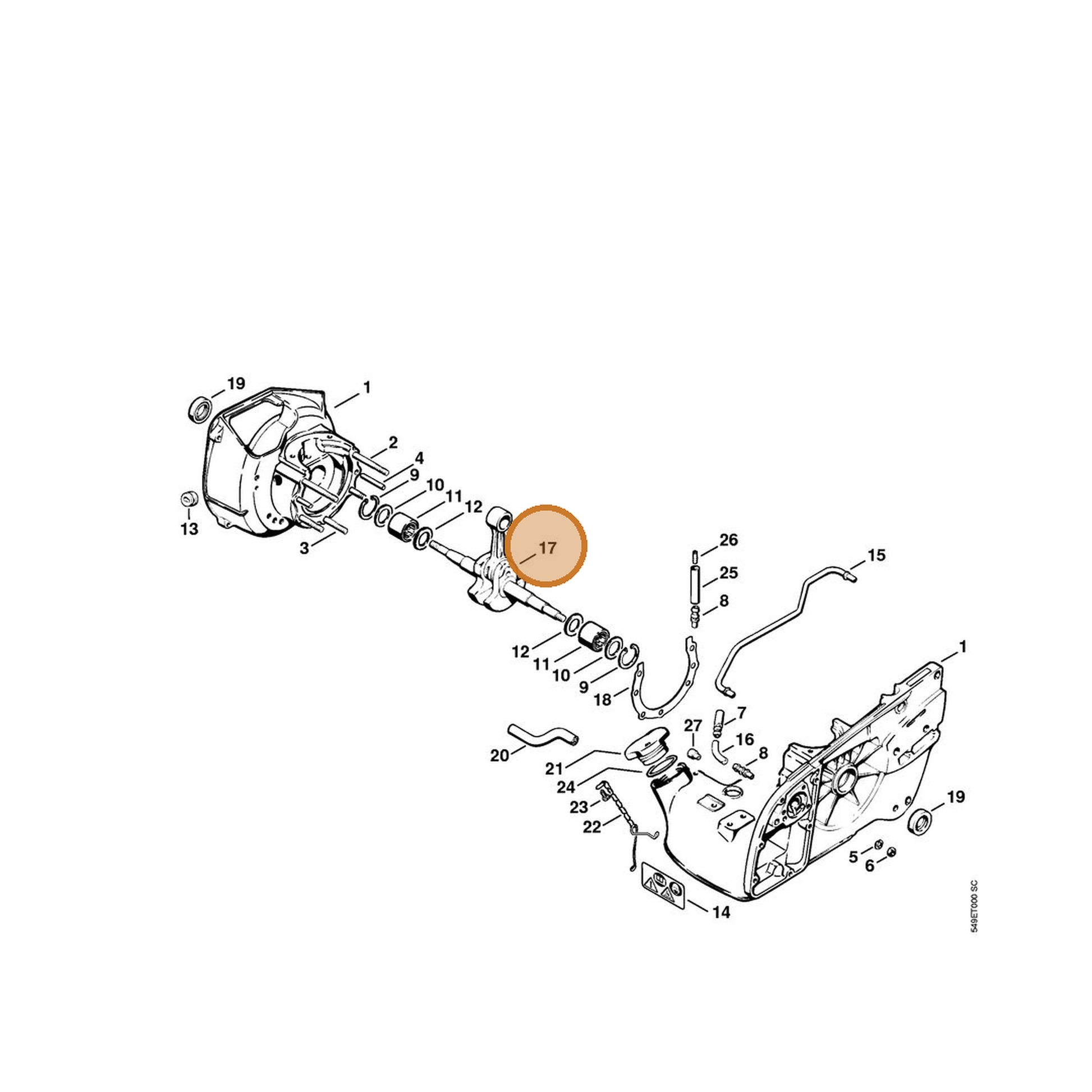 STIHL part 1106-030-0400 — IPL diagram snippet (6x zoom, amber highlight)