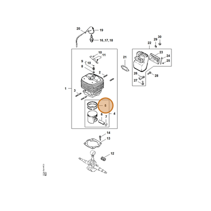 STIHL part 1106-034-3003 — IPL diagram snippet (6x zoom, amber highlight)