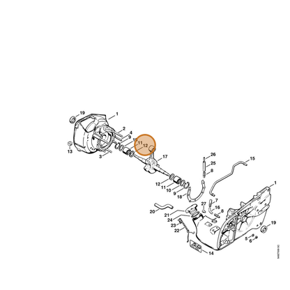 STIHL part 1106-036-9000 — IPL diagram snippet (6x zoom, amber highlight)