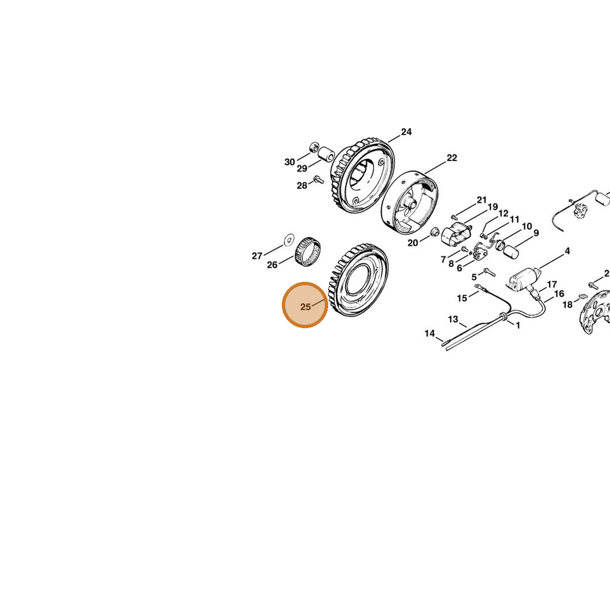 STIHL part 1106-086-0510 — IPL diagram snippet (6x zoom, amber highlight)