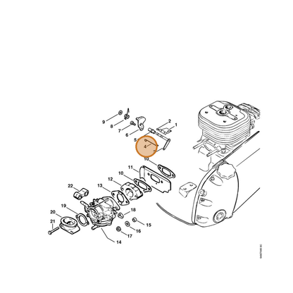 STIHL part 1106-104-0501 — IPL diagram snippet (6x zoom, amber highlight)