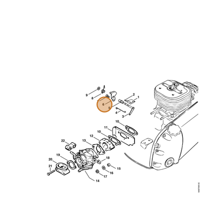 STIHL part 1106-104-1900 — IPL diagram snippet (6x zoom, amber highlight)