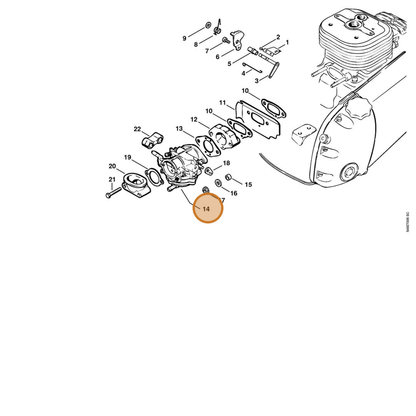 STIHL part 1106-120-0650 — IPL diagram snippet (6x zoom, amber highlight)