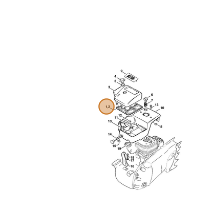 STIHL part 1106-120-1602 — IPL diagram snippet (6x zoom, amber highlight)