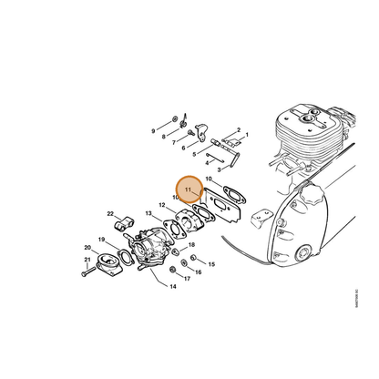STIHL part 1106-121-2201 — IPL diagram snippet (6x zoom, amber highlight)