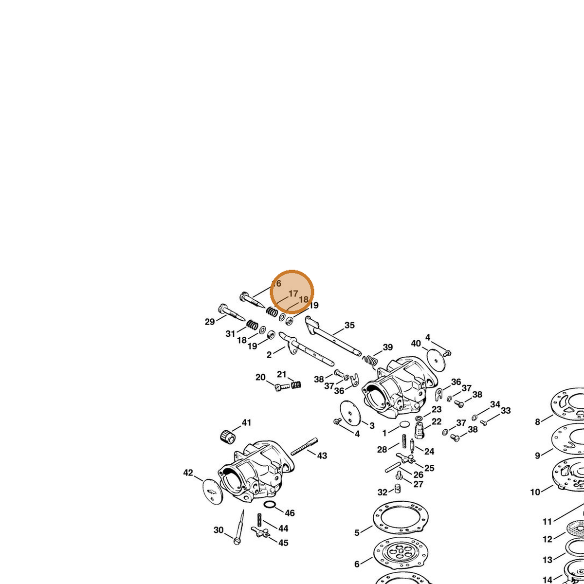 STIHL part 1106-122-3000 — IPL diagram snippet (6x zoom, amber highlight)
