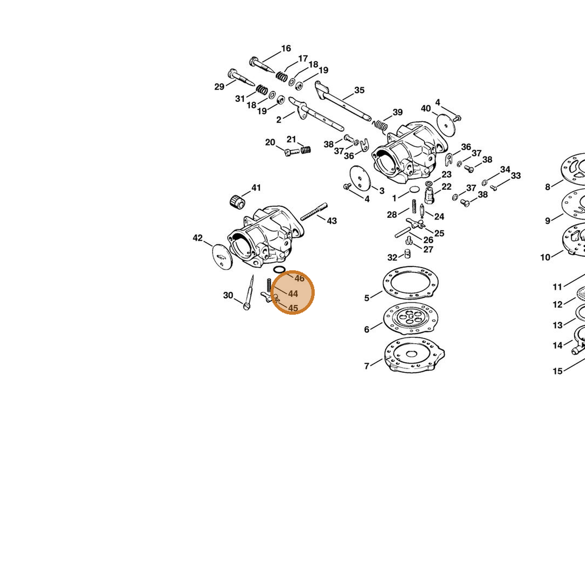 STIHL part 1106-122-3005 — IPL diagram snippet (6x zoom, amber highlight)