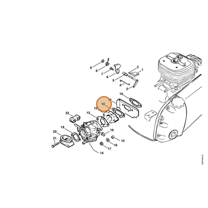 STIHL part 1106-129-1110 — IPL diagram snippet (6x zoom, amber highlight)