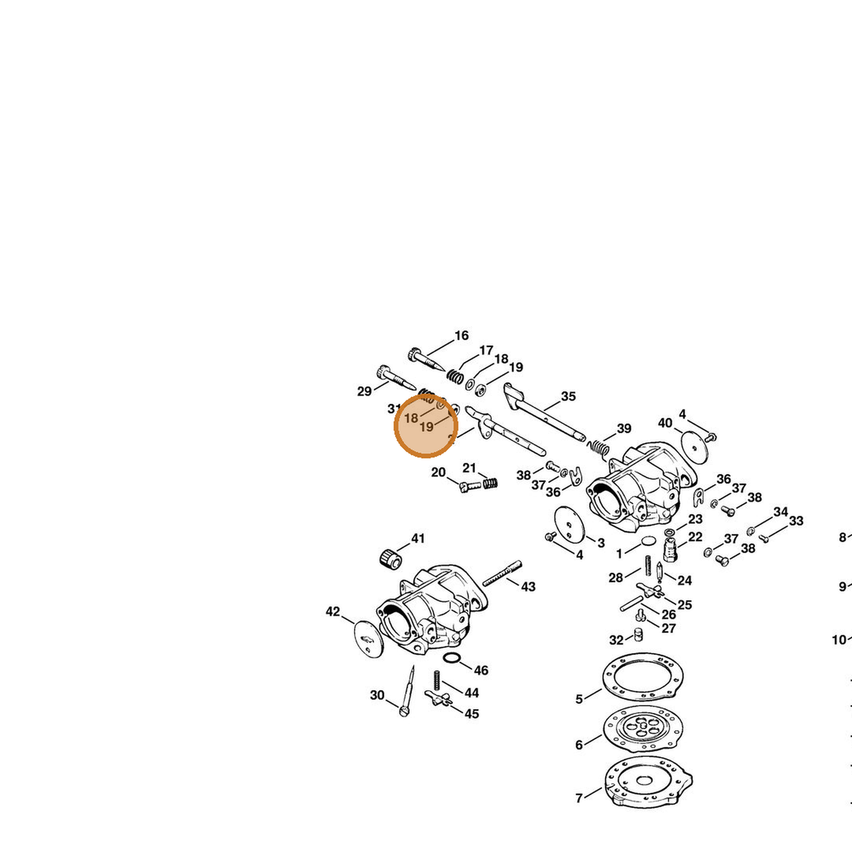 STIHL part 1106-129-2300 — IPL diagram snippet (6x zoom, amber highlight)