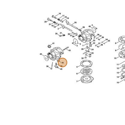 STIHL part 1106-129-3505 — IPL diagram snippet (6x zoom, amber highlight)