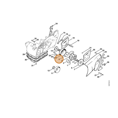 STIHL part 1106-162-8800 — IPL diagram snippet (6x zoom, amber highlight)